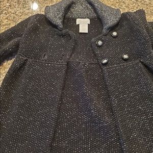 Girls Heirlooms sweater coat black/silver